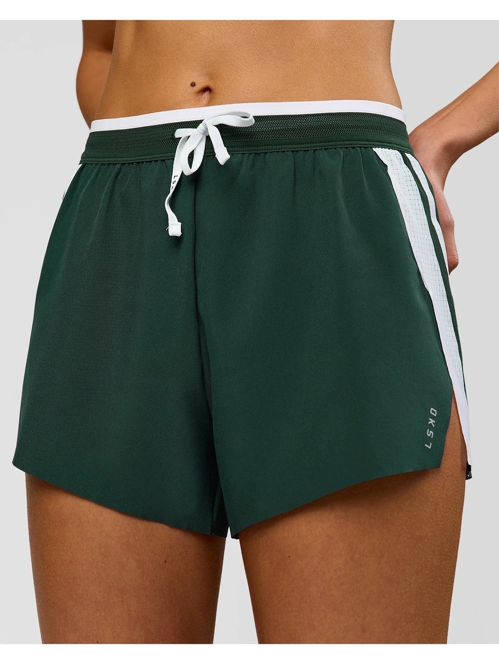 LSKD Size XL Accelerate 3" High-Rise Running Short Midnight Green-White New